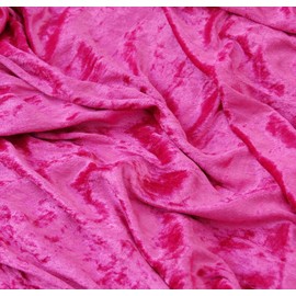 Premium Crushed Velvet Stretch Velour Fabric 150cm 59" Wide for Upholstery Dress Craft Drape Curtain Bed Headboard Material by The Meter by Discount Fabrics LTD (Cerise)