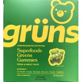 Gruns low sugar - SuperFoods Greens Gummies,  Sweet Taste - 240 Gummies 30 Packs