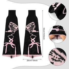 XEPST Pink Leg Warmers Kawaii Socks Flared Leg Warmers for Girls Harajuku Japanese Boot Socks Women's Knee High Socks Cosplay Accessories