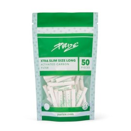 50 Purize® Xtra Slim Size Long - 50 Extra Long Premium Activated Carbon Filters - White & Spy (White)