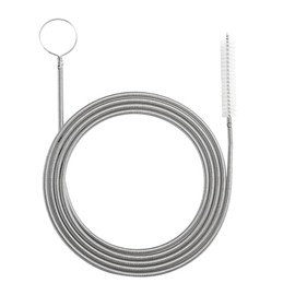 DUSCOKE 61 Inch Flexible Long Drain Brush, Nylon Stainless Steel Flexible Feeding Tube Cleaning Brush, Elastic Slim Hose Pipe Brushes Auto Sunroof Drain Hole Cleaning Tool for Car Home Fridge (White)