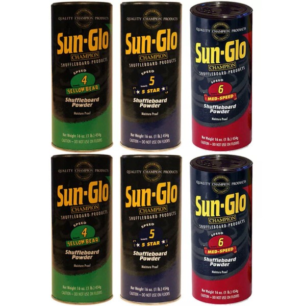 Sun-Glo Mix Shuffleboard Powder Wax 6 Pack 2ea. Speeds 4-6