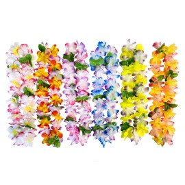 12PCS Hawaiian Leis Luau Party Decorations Tropical Party Favors Lei Hawaiian Flower Lei Perfect for Hawaiian Luaus Party Birthday Party Favors.