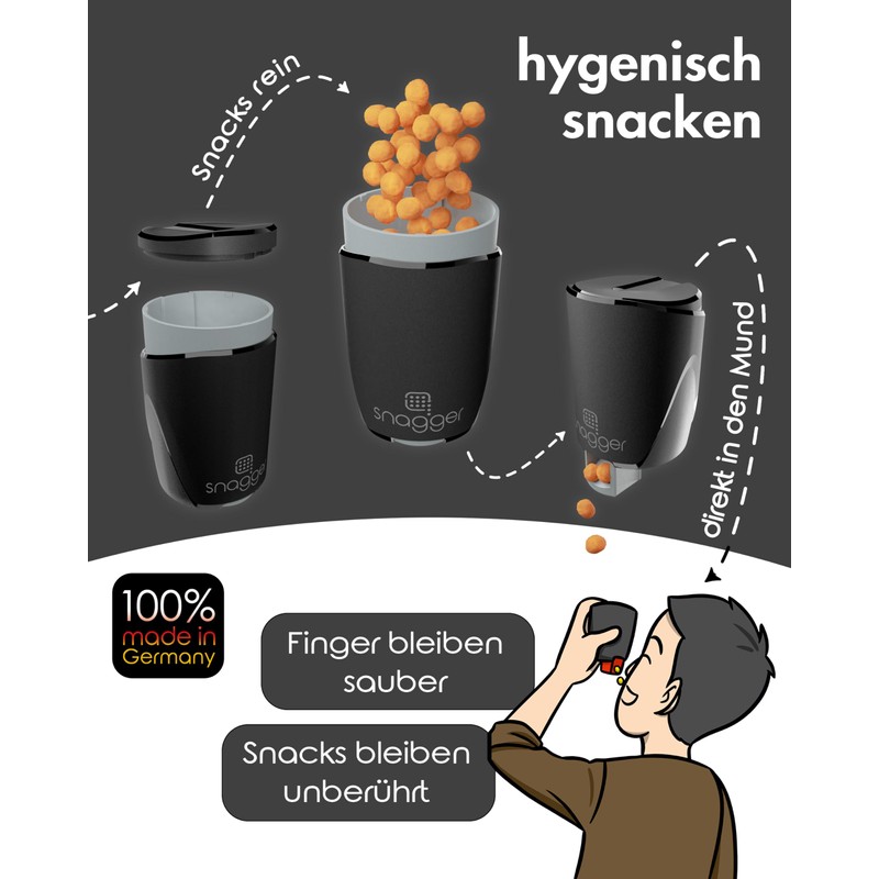 snagger Double Pack – The Snack Dispenser / Clean Hands