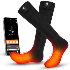 SNOW DEER Heated Socks with App Control for Men Women, Rechargeable Electric Heating Warm Sock for Motorcycle Hunting Ski Hiking Cold Winter Work Washable