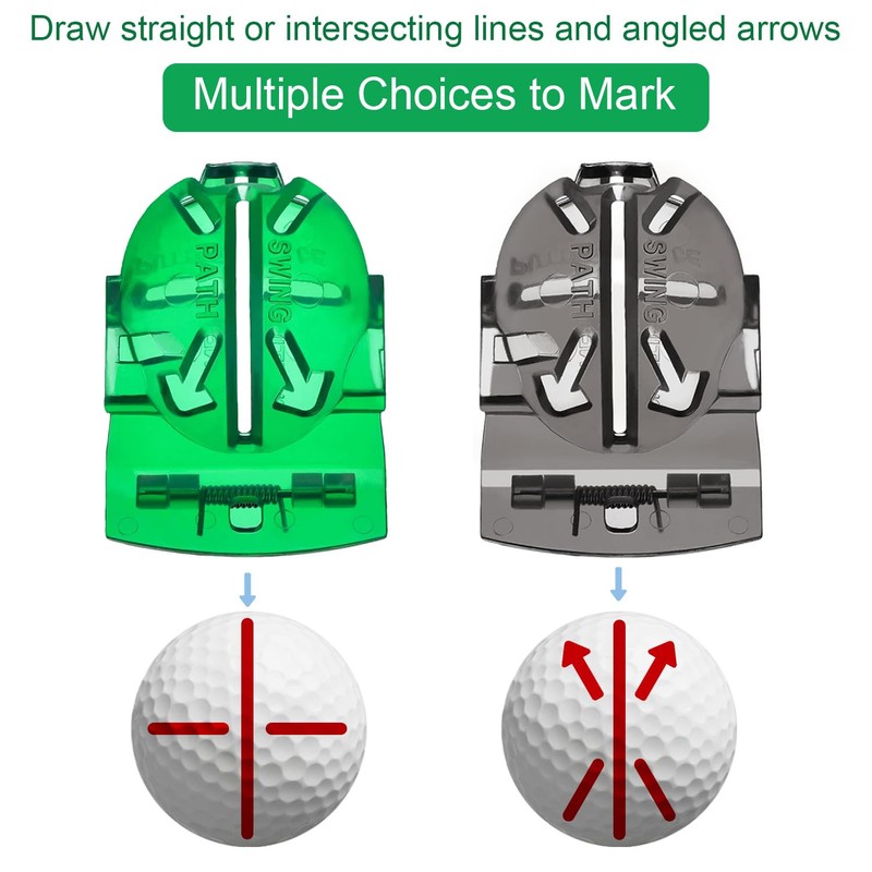 OlibaDu 1 Pack 360° Triple Line Golf Ball Marker，Golf Ball