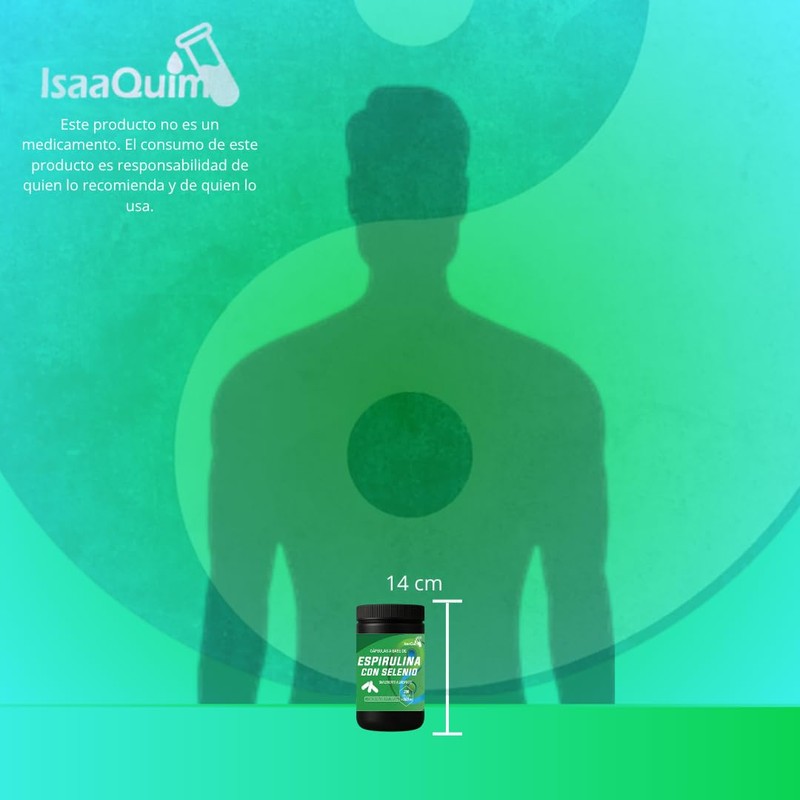 Espirulina con Selenio IsaaQuim | Suplemento Alimenticio | 200 Cápsulas