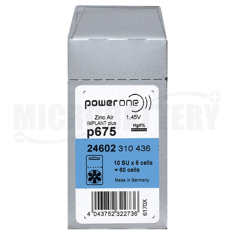 PowerONe 120 Cochlear Implant plus Hearing Aid Batteries by Powerone