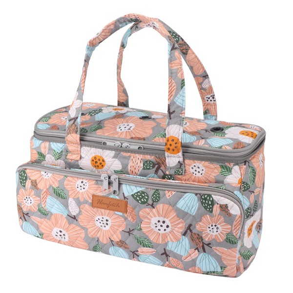 Hanfetch Yarn Bag-Large Size-Yarn Storage Organizer with Grommets-Portable Crochet Bag