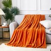 EHEYCIGA Fleece Blanket Orange Throws for Sofas Fluffy Warm Soft