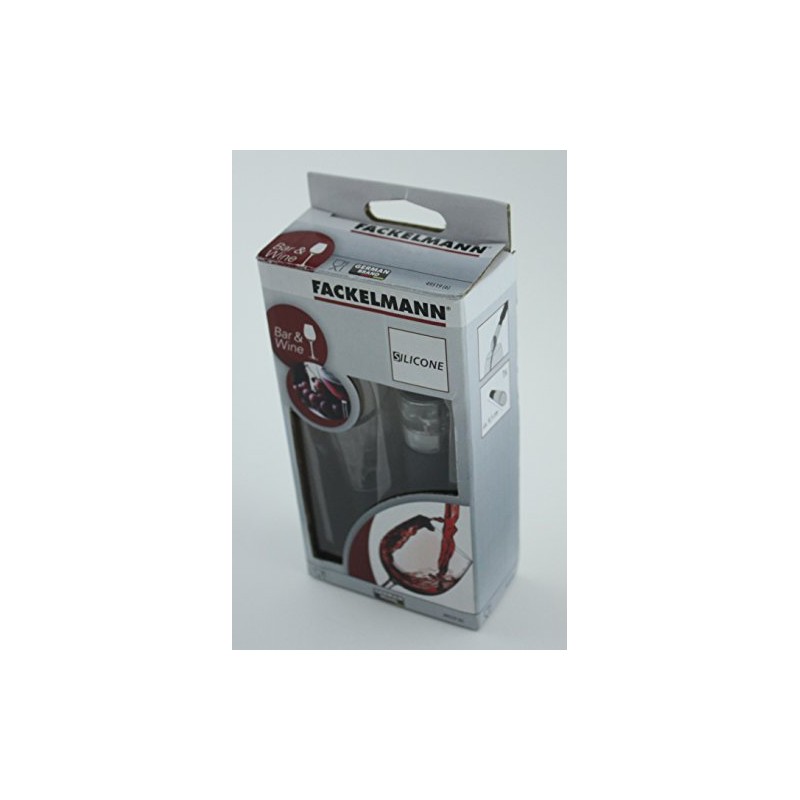 Fackelmann Plug of Wine/Decanter, Plastic, Clear/Black