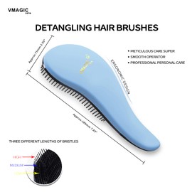 VMAGIC CARE Detangling Brush - glide the Detangler Brush through Tangled hair - Best Brush/Comb for Women, Girls, Men & Boys - Use in Wet and Dry Hair (SkyBlue)