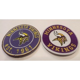 Unbranded (2)-Minnesota Vikings vintage Style embroidered iron on Patches 3”x 3” Beautiful