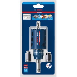 Bosch Professional 1x Expert Tough Material Hole Saw Starter Set (for Wood with Metal, 51 mm Diameter, Hammer Drill Accessories)