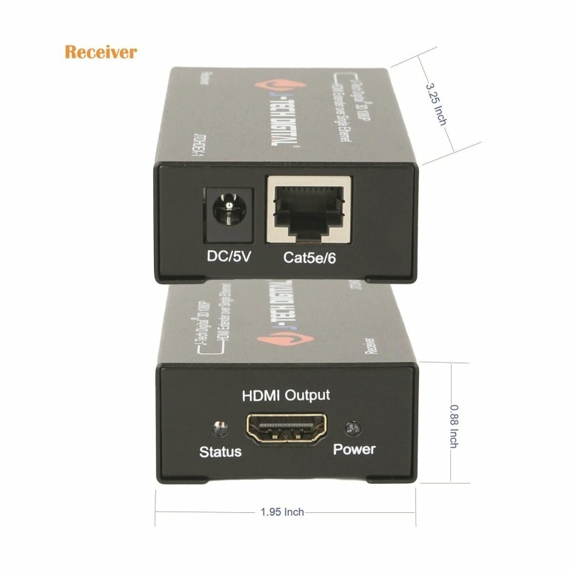 J-Tech Digital HDMI Extender By Single Cat 5E/6/7 Full Hd