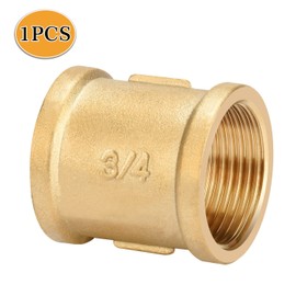 oumuik Brass Sleeve 3/4 Inch Female Thread Fitting Brass Fittings Suitable for Heating Drinking Water System