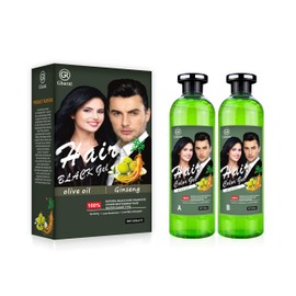 GR Gharat Black Hair Colour Gel - Natural Instant Hair Dye for Men & Women, Easy Apply, Non-Staining Formula, 250 ml × 2