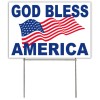 18x12 Inch GOD BLESS AMERICA Yard Lawn Sign with Stake - wb2-1s