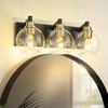 METWET Bathroom Light Fixtures, 3-Light Black and Gold Bathroom Vanity