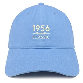 Trendy Apparel Shop Classic 1956 Embroidered Retro Soft Cotton Baseball Cap - Carolina Blue