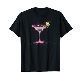 Pink Martini with Lime Cocktail Party Drinking T-Shirt