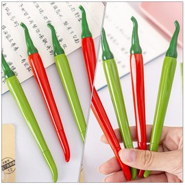 NUOBESTY Chili Shape Pen 12pcs Cute Novelty Gel Pens Funny Writing Pens Ink Rolling Ball Pen Party Favors for Stationery and Office Desk Decor