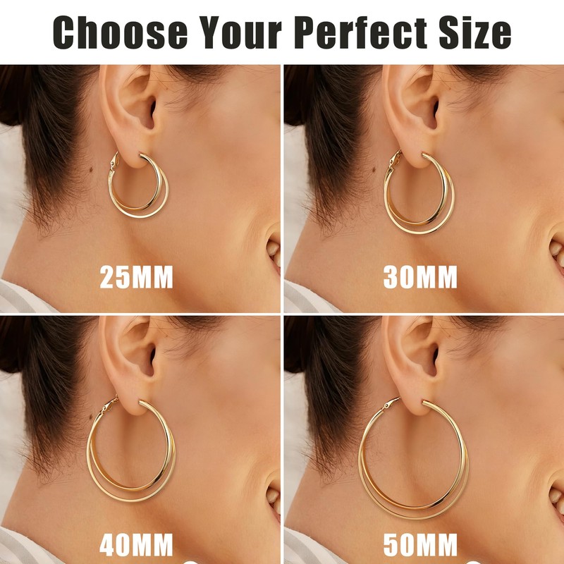 Gacimy 14K Gold Plated Criss Cross Hoop Earrings for Women,