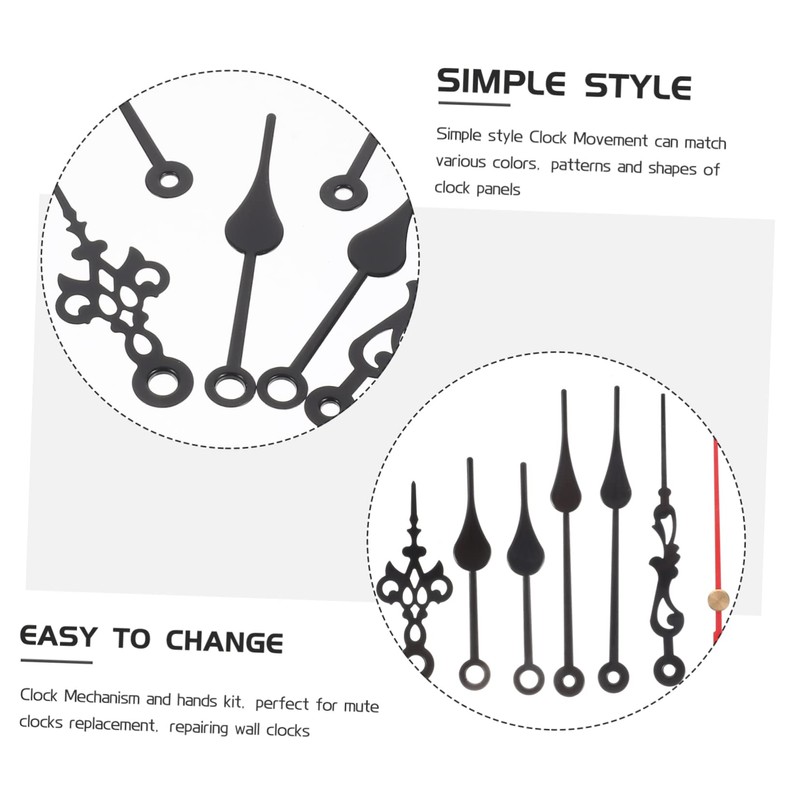 Gadpiparty 4 Sets Professional Clock Mechanism Kit DIY Clock Replacement