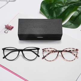 VIPBEST Blue Light Blocking Glasses for Women Men Oval Cat Eye Computer Gaming Blue Light Glasses (Black/Demi Pink, Cat Eye)