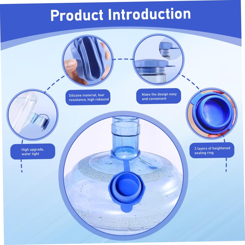 4PCS Water Bottle Lid Replacement Leak-Proof 3 & 5 Gallon