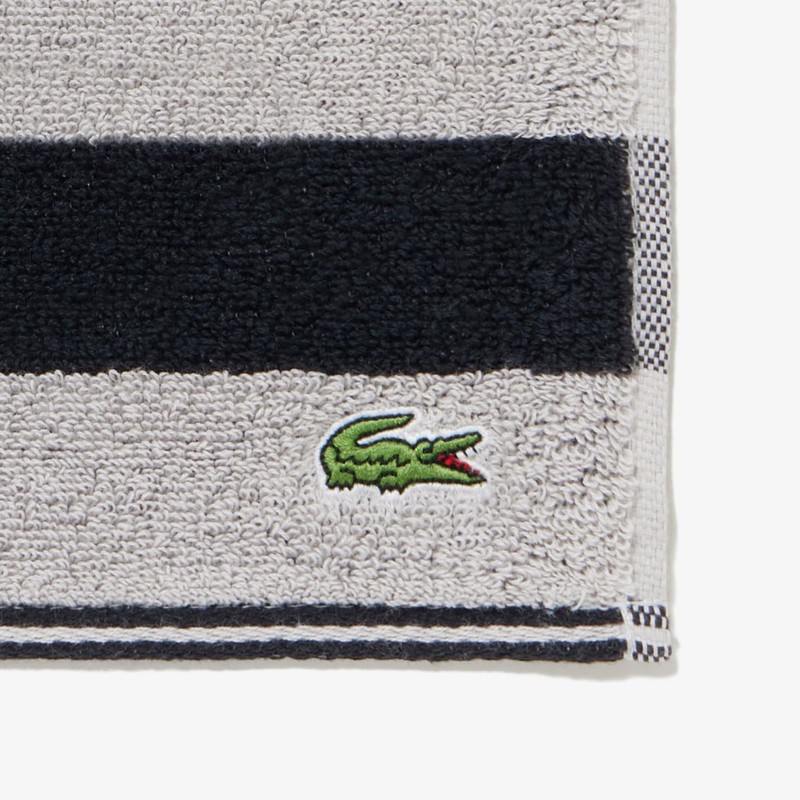 Lacoste Large Border Towel Handkerchief LN002J Gray 00, gray