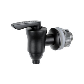 Genuine Boroux Stainless Steel Spigot with Ceramic Valve in Matte Black Powder Coat with Matte Black Silicone Washer