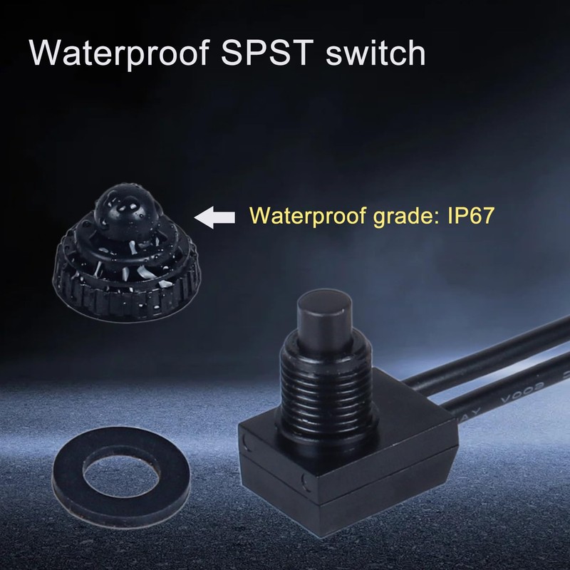 DMWD 12V Waterproof IP67 Latching RV Push Button Switch ON