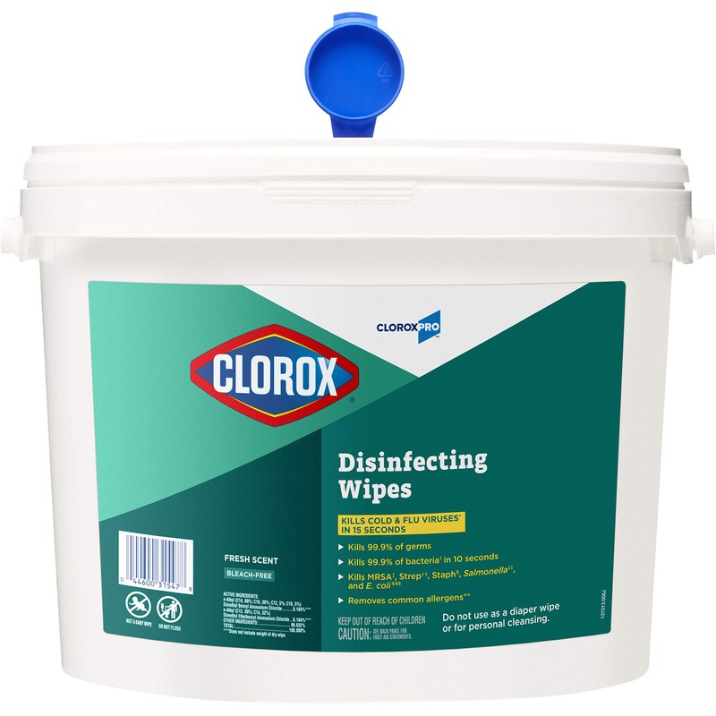 Clorox 31547 Disinfecting Wipes, 7" x 7", Fresh Scent, 700/Bucket