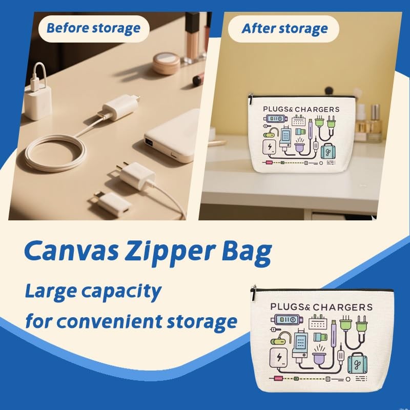 Charger Makeup Cosmetic Bags Travel Toiletry Bag Charging Cable Organiser