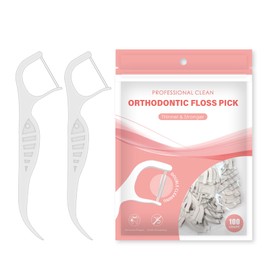 Orthodontic Flossers-Ortho Double Line Dental Floss Picks-Super Clean Oral Care-Comfortable 100 Count Toothpicks Sticks-Best Dental Tools for Brace-Fight Tooth Decay