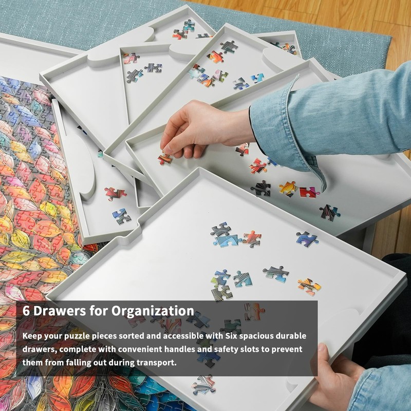 ALL4JIG 1500 Pieces Lightweight Rotating Plastic Puzzle Board with 6
