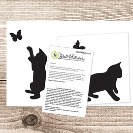 Cats playing Catching butterflies home Vinyl Wall Sticker Decor Decal Mural KItchen Pets wallpaper decoration kids room Living room wall art interior design