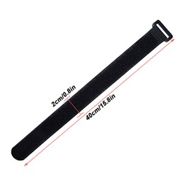 QitinDasen 20Pcs Premium 40cm Cable Ties Set, Reusable Cable Straps Cinch Straps, Multipurpose Hook and Loop Straps Fastener, Wire Organizer for Cords and Cable Management (Black)