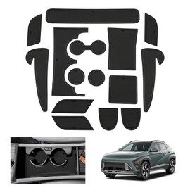 GAFAT Compatible with Hyundai Kona SX2 Hybird (Electronic Petrol) 2024 2025 Non-Slip Mats, Kona 2024 Rubber Mats Non-Slip Non-Slip, Centre Console Door Seam, Kona 2024 Accessories (Black)