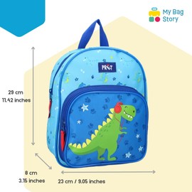 mybagstory - Backpack – Ready – Dinosaur – Blue – Child – School – Primary – Kindergarten – Nursery – School Bag – Size 29 cm – Adjustable straps, Blue, One size