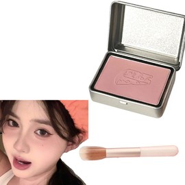 Gevlonecirly Teak Face Powder Cheek Color 6g Gloss Transparent Matte Face Cheek Natural Air Cushion Powder Cheek Bright with Cheek Brush 1 Piece (x1) (3# Rose)