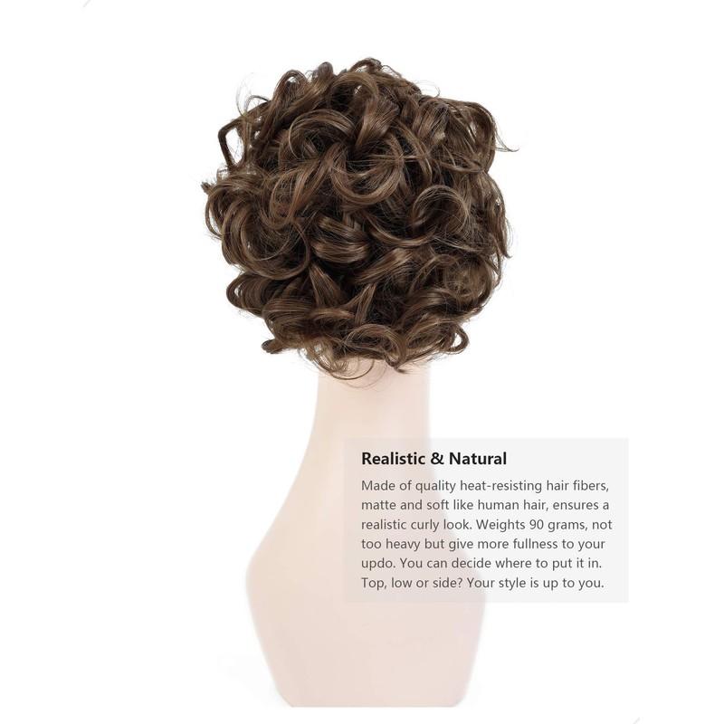 Yamel Chignon Hairpiece Curly Bun Scrunchie Extensions Synthetic Updo Combs