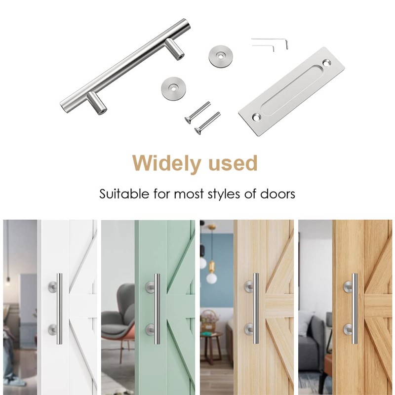 WINSOON 2 Pack12 Sliding Barn Door Handles Hardware with Flush