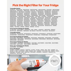 VEVOR Refrigerator Water Filter Replacement, Carbon Block Filtration for Clear Drinking Water, Reduce Chlorine, Taste & Odor, Lead, Sediments, 70+ Contaminants, White, 1 Pack
