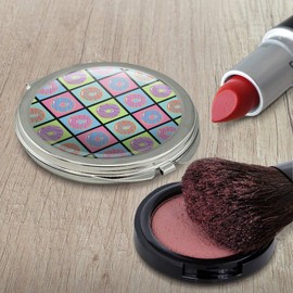 Retro Cute Yummy Donuts Pattern Compact Travel Purse Handbag Makeup Mirror