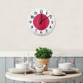 Wood Hanging Wall Clock Silent Non-Ticking Large Numbers Battery Operated Football Theme Japan Frameless Wood Clocks Global World Flag Travel Trip Wall Decor for Nursery Kids Room Dining Room 12 Inch