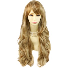 Sexy Beautiful Layered wavy strawberry Blonde mix Long Ladies Wigs Wig UK