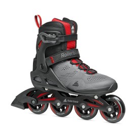 Rollerblade Macroblade 84 's Adult Fitness Inline Skate, Dark Gray & Red, Performance Inline Skates, Dark Grey/RED, 11/11.5