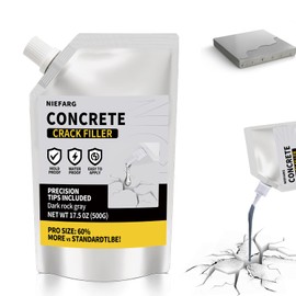 Concrete Crack Filler, Magic Crack Filler for Concrete, High Elasticity Cement Crack Filler, Self Leveling Quick Drying Sealing Adhesive for Outdoor Driveway, Patio, Waterproof (17.6 Floz)